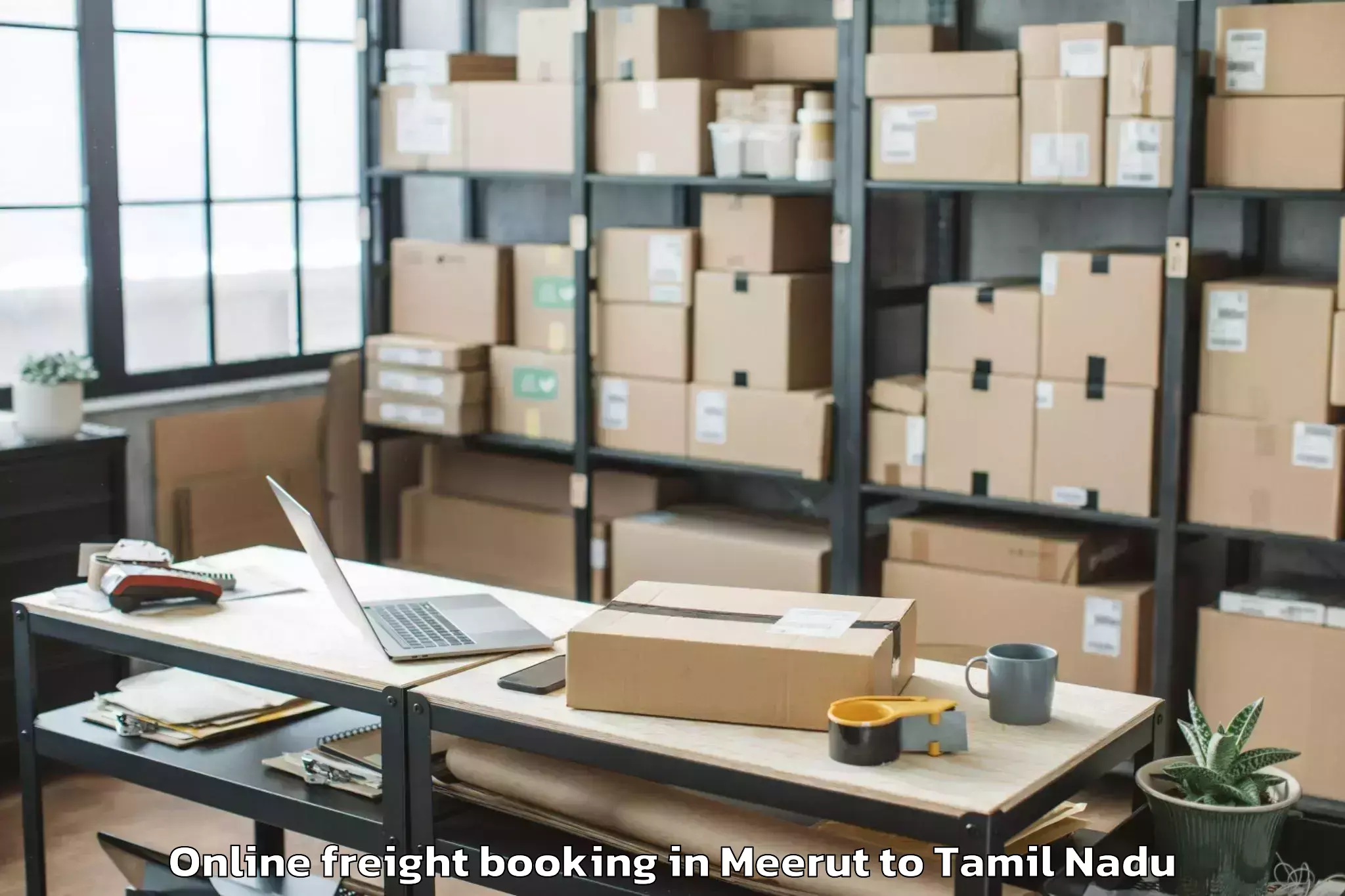 Top Meerut to Madhavaram Online Freight Booking Available